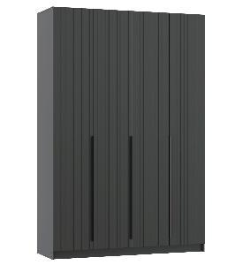 Шкаф для одежды 67.13 "Брандо" (4-х дв.) (диамант серый/фасад МДФ с ПВХ графит) (h2400)