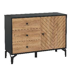 Комод 59.02 Лофт, черный / дуб золотой