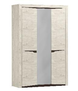 33.02 Лючия 3-х дв. шкаф для одежды + узкие полки 33.02  бетон пайн белый/венге 33.02 Лючия 3-х дв. шкаф для одежды + узкие полки 33.02  бетон пайн белый/венге