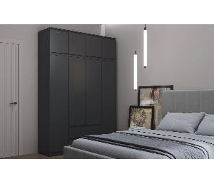 Шкаф Берген 82.01+Антресоль 82.04 (ЛДСП Диамант серый)