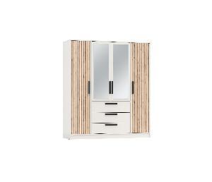 Шкаф для одежды 83.07 "Вегас" (4-х дв.) с зеркалом (ЛДСП Белый)