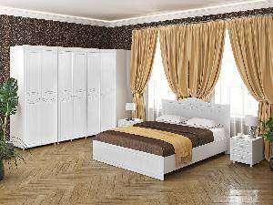Спальня Монако-4 мягкая спинка белое дерево