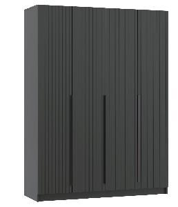 Шкаф для одежды 67.16 "Брандо" (4-х дв.) (диамант серый/фасад МДФ с ПВХ графит) (h2150)