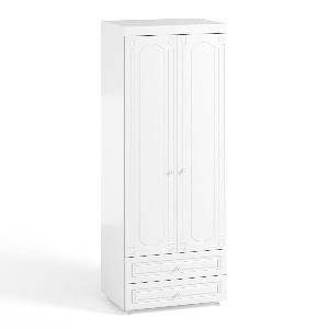 Шкаф 2-х дверный с ящиками (гл.560) Афина АФ-49 белое дерево