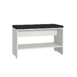 Тумба для обуви Эйр 16.130, Белый PE шагрень/Кожзам HOLST Black