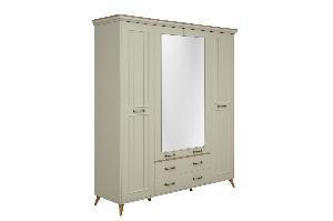 Шкаф для одежды Белла 61.10 (4х дверный с зеркалом) белый/небула