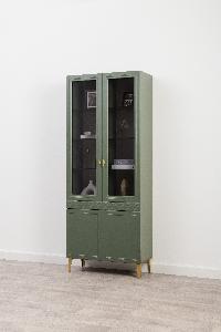 Шкаф-витрина Марион 16.397.02, Дымчатый Зеленый/Олива шагрень