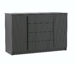 Комод 67.11 "Брандо" (диамант серый/фасад МДФ с ПВХ графит)