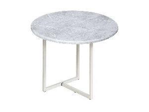 Скарлетт стол кофейный круглый белый мрамор/белый