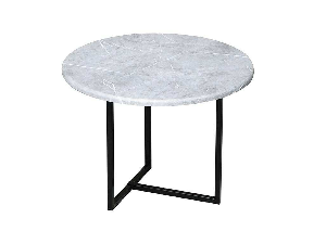Скарлетт стол кофейный круглый белый мрамор/черный