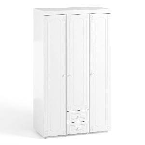 Шкаф 3-х дверный с ящиками Афина АФ-56 белое дерево