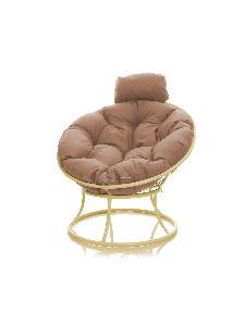 Кресло ПАПАСАН мини без ротанга бежевое, бежевая подушка