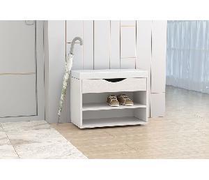 Обувница Мягкая №3 - Ясень Анкор Светлый/Белый кжз.