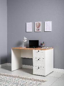 Стол письменный Остин 12.159, Белый PE шагрень/Дуб Золотой CRAFT