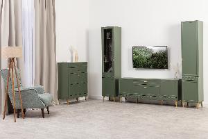 Марион Гостиная компл.1, Дымчатый Зеленый/Олива шагрень