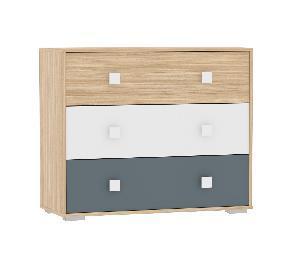 НМ 041.67 Комод Элиот Белый/Маренго/Баунти Песочный