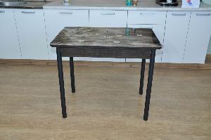 Стол обеденный раздвижной Нью йорк фотопечать / Цветы на досках / опора круглая муар черный