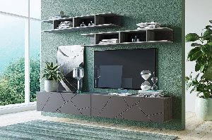 Гостиная Summit комплектация 12 Ясень анкор тёмный/Софт графит