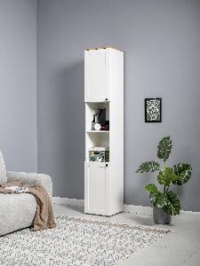 Стеллаж Остин 16.427, Белый PE шагрень/Дуб Золотой CRAFT