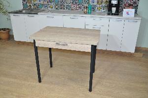 Стол обеденный СИМПЛ с ящиком  / Дуб сонома/Опора № 2- черная