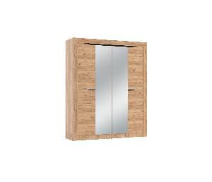 Шкаф для одежды 90.01 "Флорида" (4-х дв.) с зеркалом (дуб золотой / венге / ДВПО: белый)