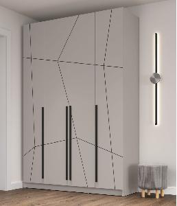 Шкаф для одежды 67.13 "Брандо" (4-х дв.) МДФ ГЕОМЕТРИЯ Кашемир