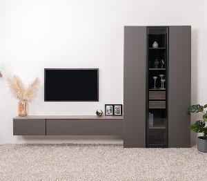 Гостиная Роквуд компл.2, Эмили Блаш/Графит мягкая шагрень 