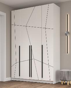 Шкаф для одежды 67.13 "Брандо" (4-х дв.) МДФ ГЕОМЕТРИЯ Белый