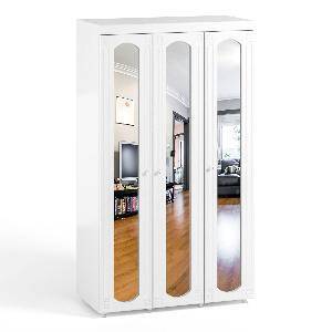 Шкаф 3-х дверный с зеркалами Афина АФ-55 белое дерево