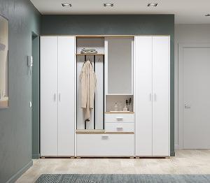 Прихожая модульная Антре 2 Белый / Дуб золотой