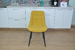 Стул Р / черный /велюр горчица