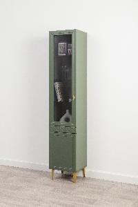 Шкаф-витрина Марион 16.397.01, Дымчатый Зеленый/Олива шагрень