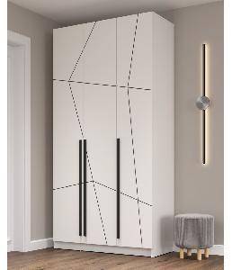 Шкаф для одежды 67.12 "Брандо" (3-х дв.) МДФ ГЕОМЕТРИЯ Белый