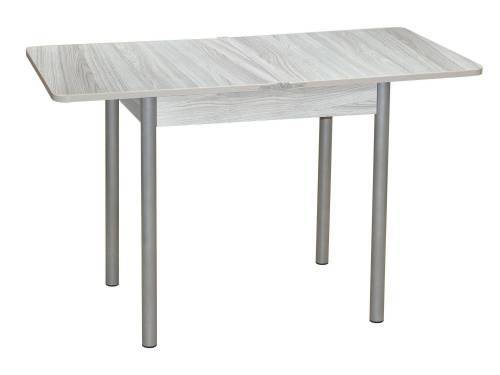 Стол обеденный ЭКО 80*60 / Ясень шимо светлый /Опора № 2-круглая муар белый