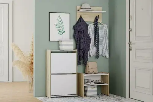 Прихожая Симпл №1 дуб сонома/белый