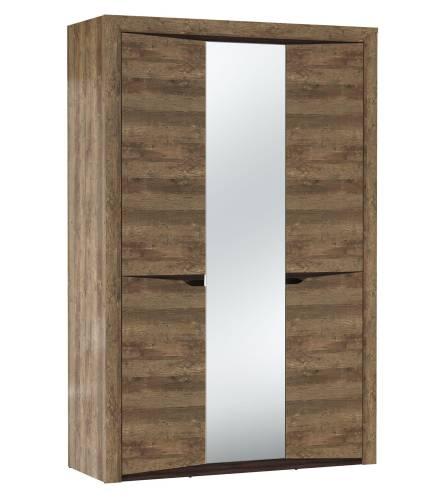 3-х дв. Шкаф для одежды 33.02 Лючия + узкие полки 33.02 кейптаун/венге