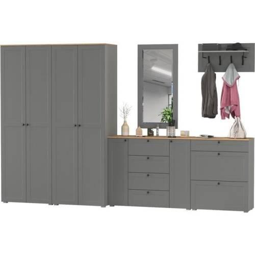 Прихожая Остин №73 Графит/дуб золотой