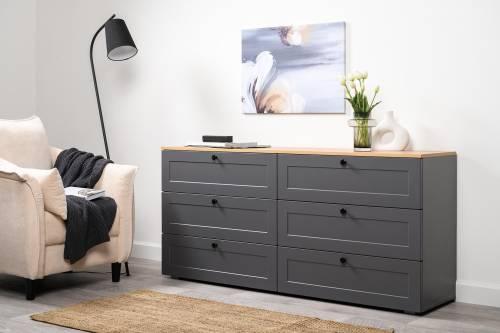 Комод Остин 16.240, Серый Графит/Дуб Золотой Крафт