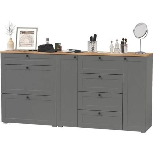 Прихожая Остин №17 Графит/дуб золотой