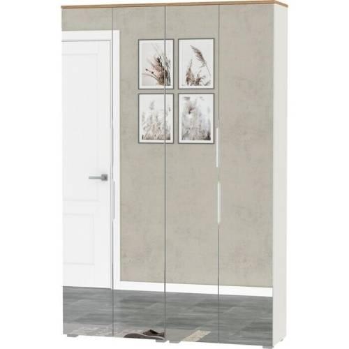 Прихожая Октава 5 Белый шагрень/Дуб золотой