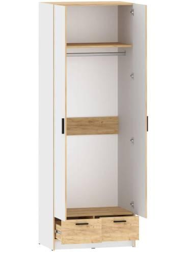 НМ 011.80 Шкаф для одежды Оттавия Белый/Дуб золотой