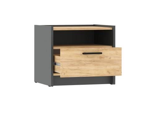 НМ 011.15 Тумба прикроватная Оттавия Антрацит/Дуб золотой