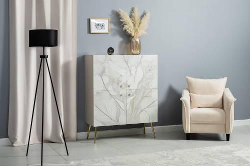 Шкаф Флоу 16.329, Кашемир/ Белый PE шагрень