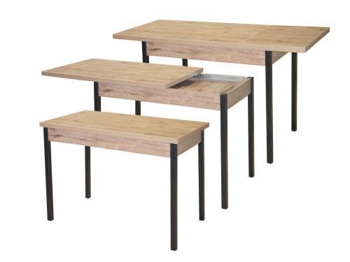 Стол обеденный Бродвей Дуб веллингтон / черный