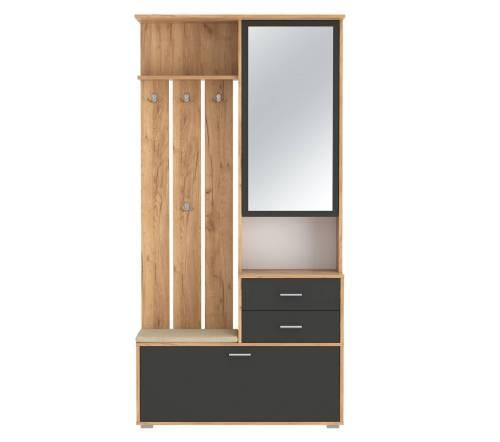 Прихожая модульная Антре 1 Дуб золотой/Диамант серый