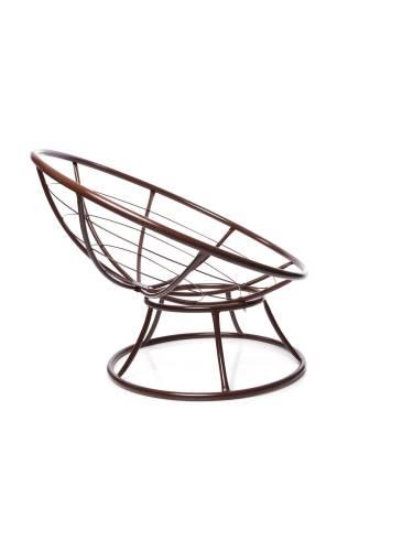 Кресло ПАПАСАН без ротанга коричневое, коричневая подушка