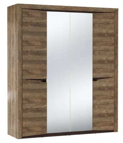 33.01 Лючия 4-х дв. шкаф для одежды + полки 33.01 кейптаун/венге