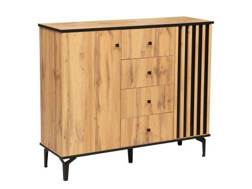 Комод Либерти 51.04 (опора 150) Дуб вотан/Черный