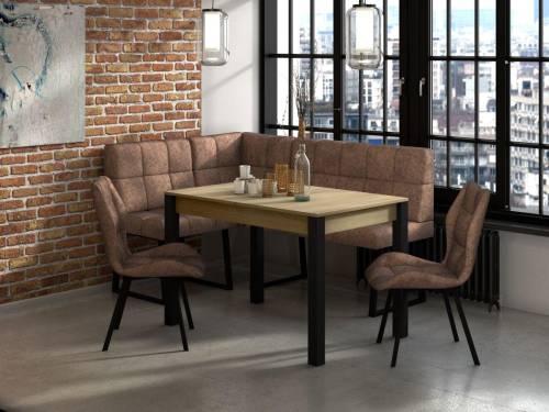 Стол Милан-3 / Дуб Сонома / Черный