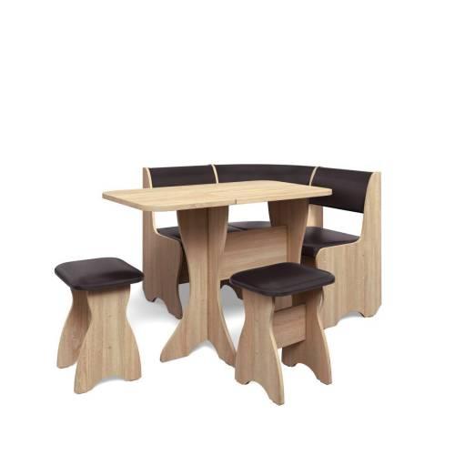 Кухонный набор Тюльпан-мини / дуб сонома / экокожа УМБЕР